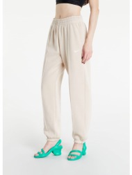 nike nsw essential clctn fleece medium-rise pants sanddrift/ white
