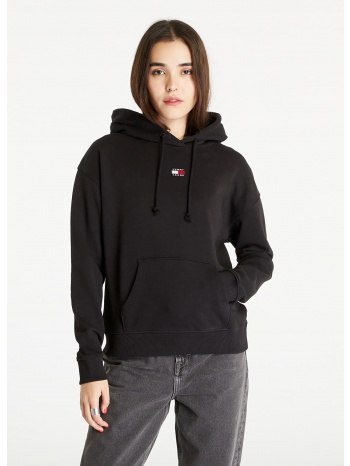 tommy jeans boxy badge hoodie black σε προσφορά