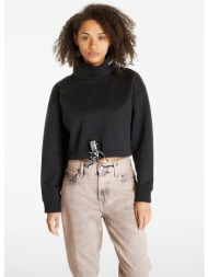 calvin klein jeans cropped logo tape sweatshirt black