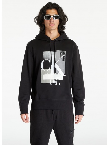 calvin klein jeans connected layer land hoodie black σε προσφορά