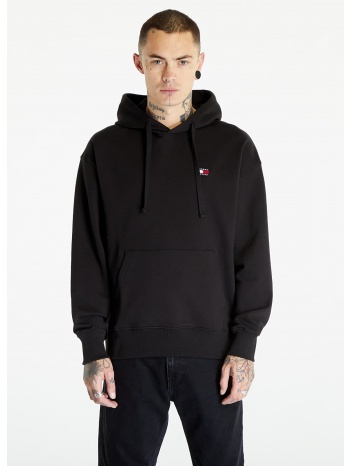 tommy jeans relaxed badge hoodie black