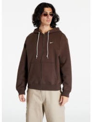 nike solo swoosh full-zip hoodie baroque brown/ white