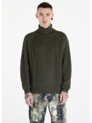 nike life men`s cable knit turtleneck sweater cargo khaki