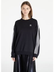 adidas 3 stripes oversized crew sweatshirt black