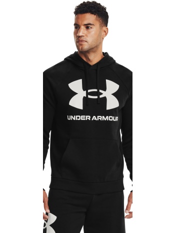 under armour rival fleece big logo hoodie black/ onyx white