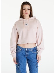 calvin klein jeans woven label hoodie sepia rose