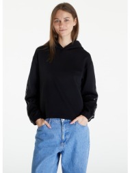 calvin klein jeans logo elastic hoodie black