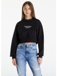 calvin klein jeans stacked institutional sweatshirt black