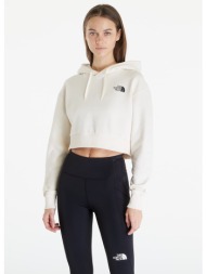 the north face trend cropped fleece hoodie white dune