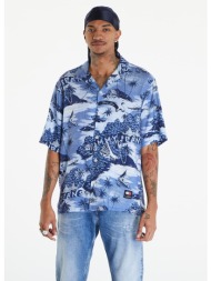 tommy jeans hawaiian print camp collar short sleeve shirt hawaiian aop