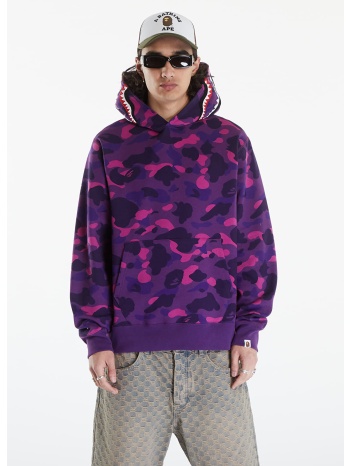 a bathing ape color camo shark pullover hoodie purple