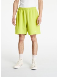 nike solo swoosh men`s french terry shorts bright cactus/ white