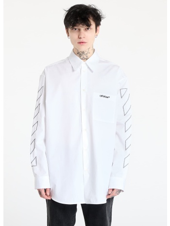 πουκάμισα off-white diag outl popl over shirt white/ black m σε προσφορά