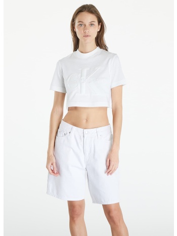 μπλουζάκι calvin klein jeans premium monologo cropped σε προσφορά