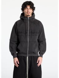 φούτερ daily paper garment wash zip up hoodie unisex black xs