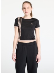 μπλουζάκι adidas knitted 3 stripe short tee black xs