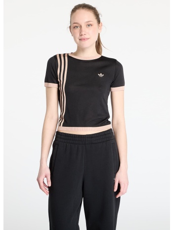 μπλουζάκι adidas knitted 3 stripe short tee black xs σε προσφορά