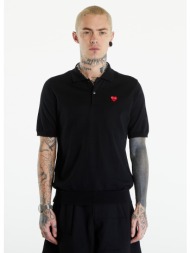 μπλουζάκι comme des garçons play red emblem sweater unisex black xs