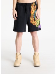 βερμούδες marcelo burlon county flame comfy sweatshort black/ red s