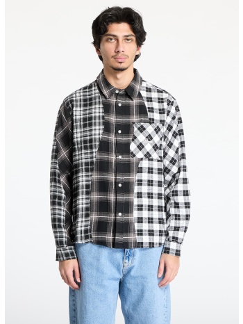 πουκάμισα dime triple plaid shirt unisex black s σε προσφορά