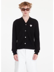 πουλόβερ comme des garçons play v-neck emblem knit cardigan unisex black xs