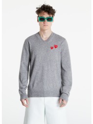 πουλόβερ comme des garçons play crewneck sweater unisex grey s