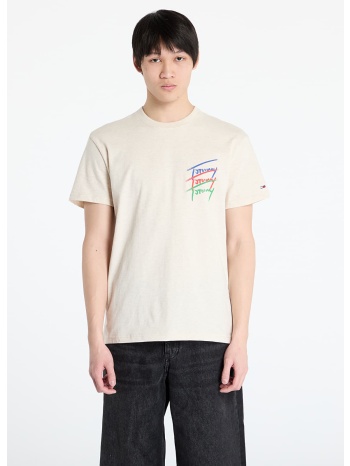 μπλουζάκι tommy jeans regular twisted sign tee beige s σε προσφορά