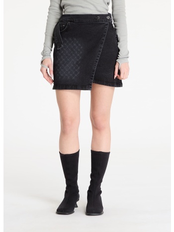 daily paper mongram wrap denim skirt black xs σε προσφορά