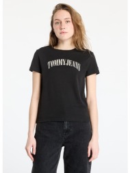 μπλουζάκι tommy jeans regular floral varsity tee black m