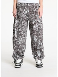 marcelo burlon aop mech baggy pajama pants dark grey me m