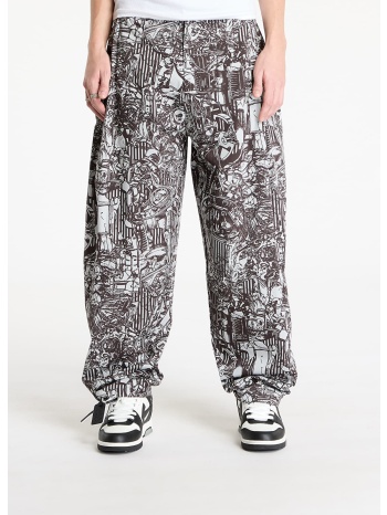 marcelo burlon aop mech baggy pajama pants dark grey me m σε προσφορά