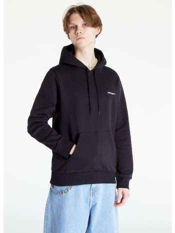 φούτερ carhartt wip hooded script embroidery sweat black/