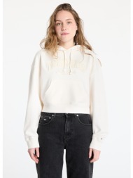 φούτερ tommy jeans boxy crop varsity hoodie white xs
