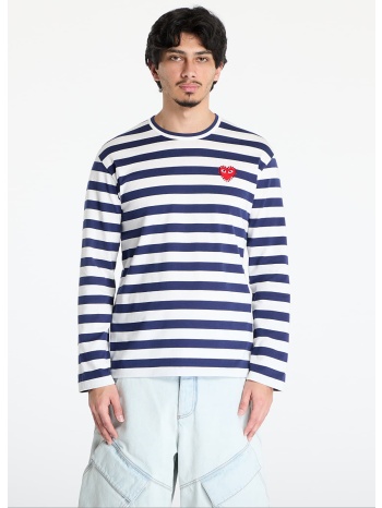 μπλουζάκι comme des garçons play stripe emblem x rhinestone