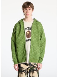 φούτερ a bathing ape college monogram relaxed fit shark full zip hoodie green m