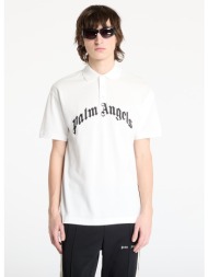 μπλουζάκι palm angels curved logo shortsleeve polo t-shirt off white/ black m