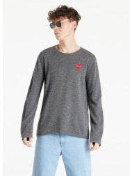 πουλόβερ comme des garçons play red heart crewneck jumper mid grey l