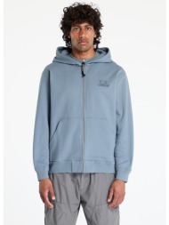φούτερ c.p. company diagonal raised fleece full zip logo sweatshirt stormy weather l