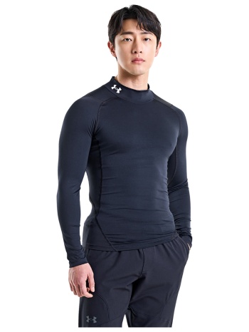 μπλουζάκι under armour hg armour comp mock ls black/ white s σε προσφορά