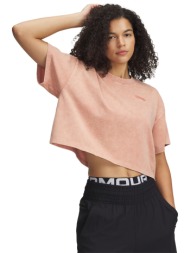 μπλουζάκι under armour hwt wash ss tee canyon pink/ canyon pink xs