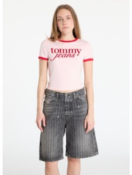 μπλουζάκι tommy jeans slim script tee pink l