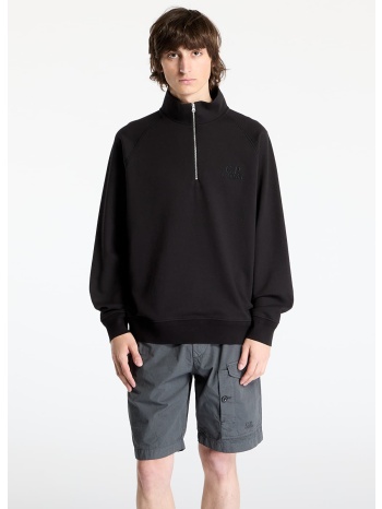 φούτερ c.p. company diagonal raised fleece sweatshirt black σε προσφορά