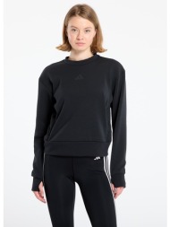 φούτερ adidas designed-for-training warm-up crewneck sweatshirt black/ victory blue/ magic beige xs