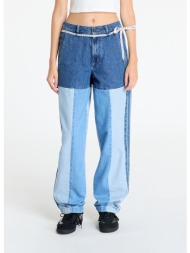 παντελόνια adidas x kseniaschnaider patchwork straight leg jeans indigo denim / medium blue denim / 