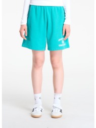 sporty & rich varsity crest soft gym short unisex spring green xs