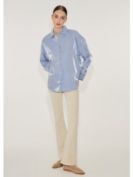 πουκάμισο ριγέ με γυαλιστερή όψη - γαλάζιο