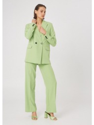 κοστούμι blazer-παντελόνι με σταυρωτό κούμπωμα - ανοιχτό πράσινο
