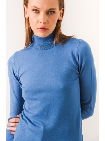 μπλούζα με γυριστό γιακά - μπλε