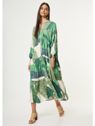 φόρεμα με γεωμετρικό σχέδιο - πράσινο