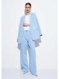 κοστούμι blazer-παντελόνι με σταυρωτό κούμπωμα - γαλάζιο